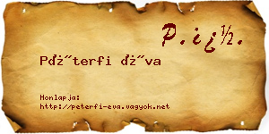 Péterfi Éva névjegykártya