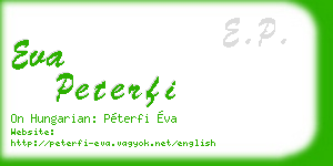 eva peterfi business card